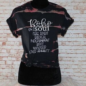 Boho Soul Free Spirit Tie Dye Vinyl Graphic Shirt